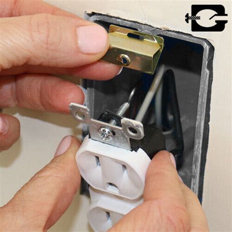 g clip for electrical boxes|electrical box screw hole broken.